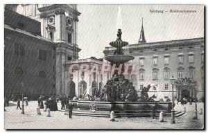 Postcard Old Salzburg Residenzbrunnen