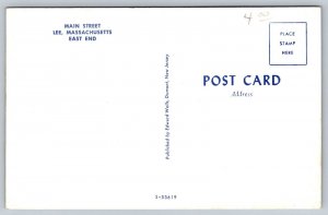 Lee  Massachusetts  Main Street  Postcard