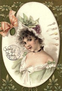 1902 Sweet Twenty Lovely Girl Raphael Tuck & Sons Postcard P123