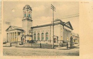 c1905 St Louis Missouri Hold to Light St Johns Methodist Church Cupples Postcard