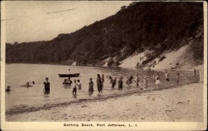 Port Jefferson Long Island New York NY Bathing Beach c1910 Vintage Postcard