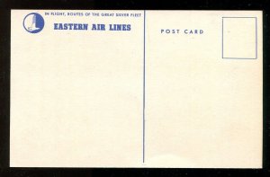 dc95 - Eastern Airlines 1960s Route Map Postcard.
