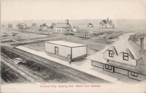 Crystal City Manitoba looking Northwest from CPR Station c1909 Postcard H24