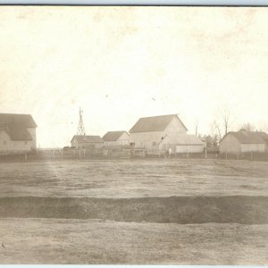 1910s Farm Barn House Acreage RPPC Real Photo Postcard Horse Livestock Home A42