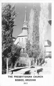 Bisbee Arizona Presbyterian Church 1940s RPPC Photo X-413 Postcard 7283