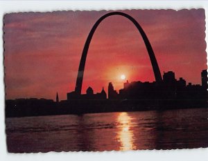 Postcard Gateway Arch Sunset Mississippi River St. Louis Missouri USA