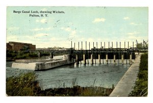 NY -  Fulton. Barge Canal Lock Showing Wickets