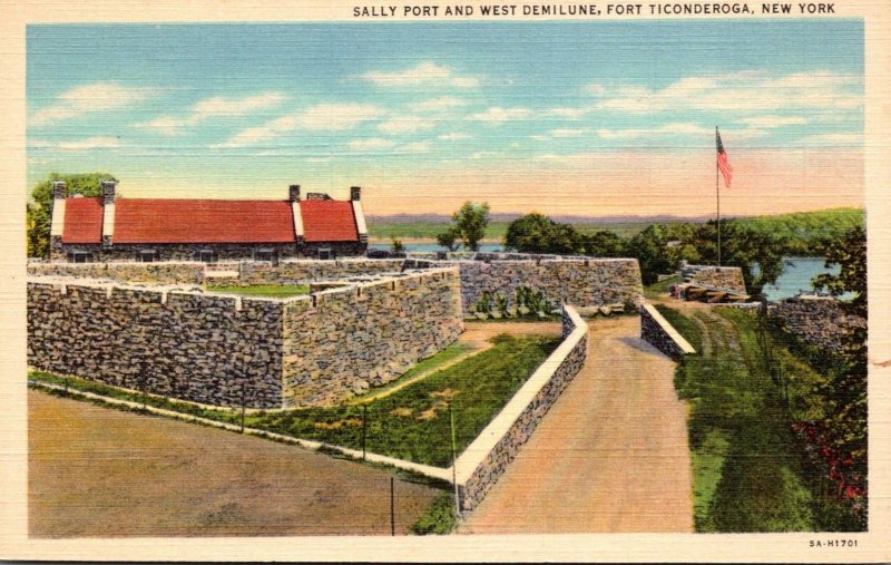 New York Fort Ticonderoga Sally Port and West Demilune Curteich