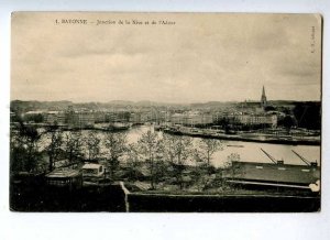 191307 FRANCE BAYONNE Jonction de la Nive Vintage postcard