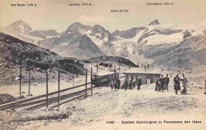 Incline Railroad Funicular Gornergrat Station Alpes Switzerland postcard