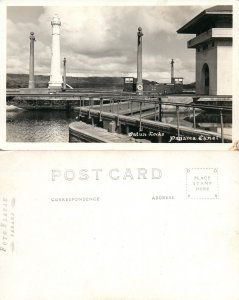 PANAMA CANAL GATUN LOCKS ANTIQUE REAL PHOTO POSTCARD RPPC