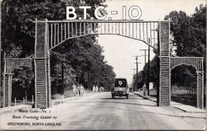 Postcard Main Gate No 1 Basic Training Center 10 in Greensboro, North Carolina