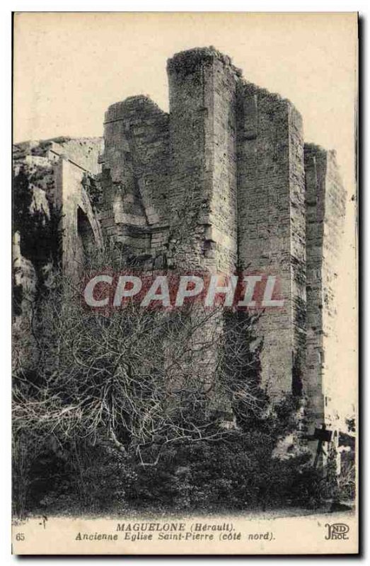 Postcard Old MAGUELONE Old stone Church St.