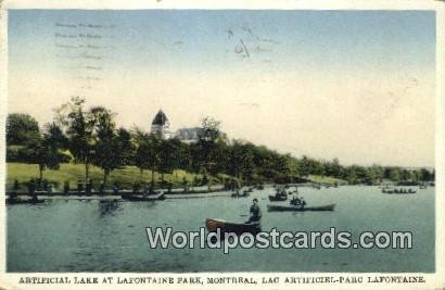 Artifical Lake, Lafontaine Park Montreal Canada 1931 Missing Stamp 