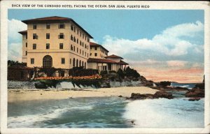 San Juan Puerto Rico PR Condado Hotel Back View Vintage Postcard