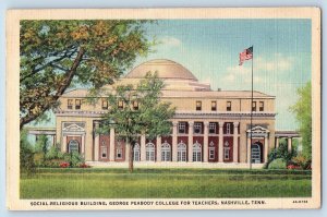 c1943 George Peabody College For Teachers Building Nashville Tennessee Postcard