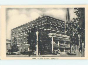 Unused W-Border BARRE HOTEL Barre Vermont VT Q7250