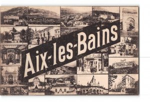 Aix-les-Bains France Postcard 1907-1915 Big Letter Greetings Various Scenes