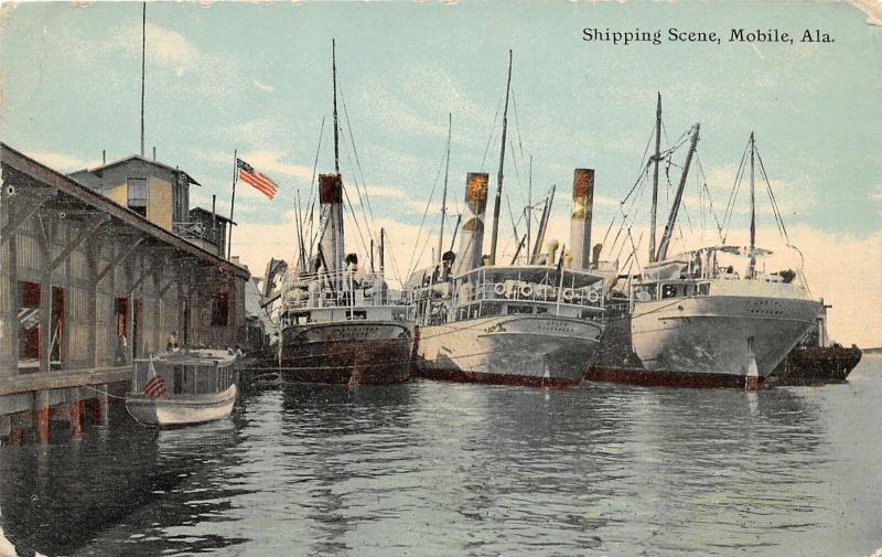 F15/ Mobile Alabama Postcard c1910 Shipping Scene Ships 5