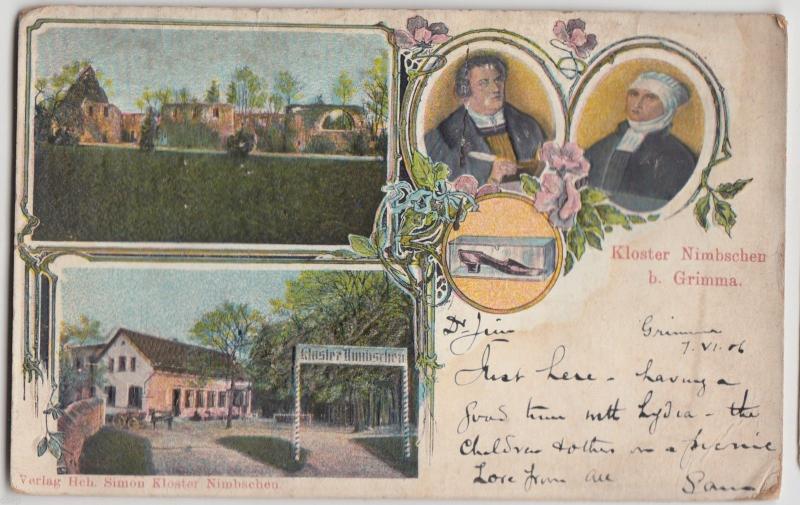 1906 KLOSTER NIMBSCHEN B. GRIMMA Germany Postcard 4View