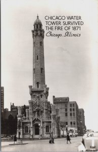 Chicago Water Tower Survice The Fire Of 1871 Chicago Illinois Vintage RPPC C227