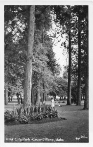Coeur d'Alene Idaho City Park RPPC Ross Hall Vintage Photo Postcard