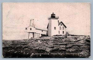 SOUTHPORT ME HENDRICK'S HEAD LIGHTHOUSE 1907 ANTIQUE POSTCARD