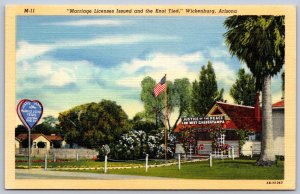 JH13/ Wickenburg Arizona Postcard Linen Marriage License Justice Peace 65