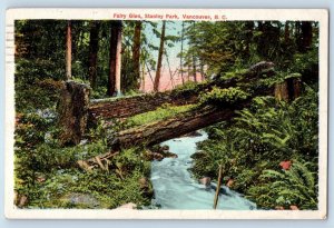 Vancouver British Columbia Canada Postcard Fairy Glen Stanley Park 1928 Vintage