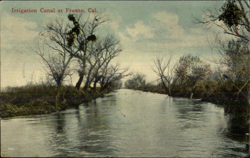 Fresno CA Irrigation Canal c1910 Postcard