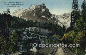 Snow Caped Mountains Trains, Railroads Unused corner wear