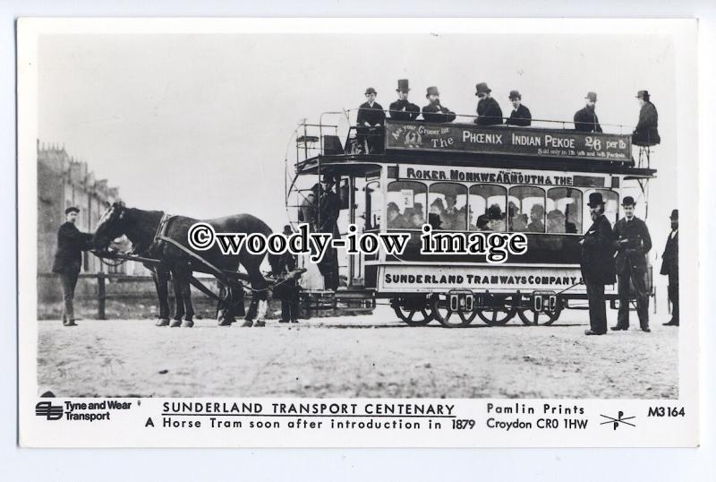 pp1874 - Horse Tram c1879, for Sunderland Transport Centenary - Pamlin postcard