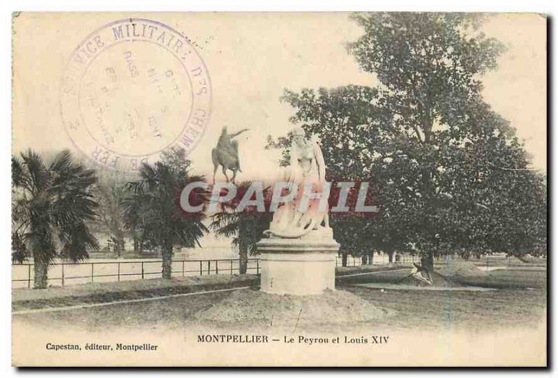 CARTE Postale Old Montpellier Peyrou and Louis XIV