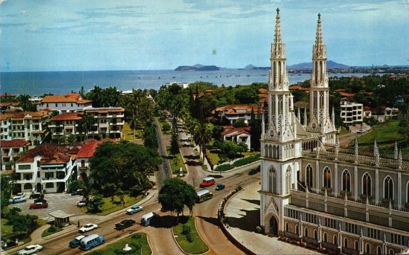 Panama Federico Boyd Avenue Bella Vista Panama City Vintage Postcard C364