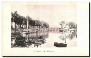 Rochefort - Basin and Barracks boats - Old Postcard