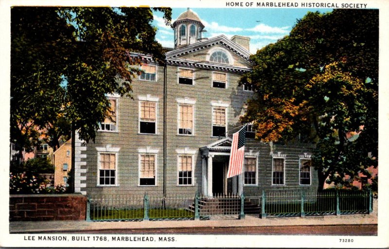 Massachusetts Marblehead Lee Mansion Built 1768 1954 Curteich