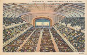 Interior of Cleveland Public Auditorium - Cleveland, Ohio - Linen