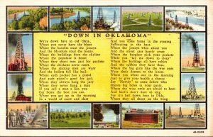 Oklahoma Down In Oklahoma Multi View Oil Wells 1946 Curteich