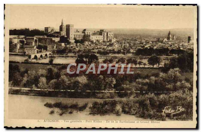 Old Postcard Avignon Vue Generale Petit Rhone Ile De La Barthelasse and Grand...