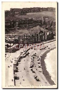 Old Postcard Mers les Bains Perspective of the beach and the & # 39esplanade