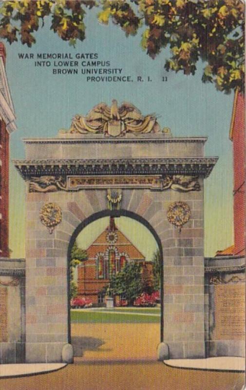 Rhode Island Providence War Memorial Gates Into Lower Campus Brown University...
