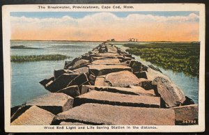 Vintage Postcard 1915-1930 The Breakwater, Cape Cod, Provincetown, Massachusetts