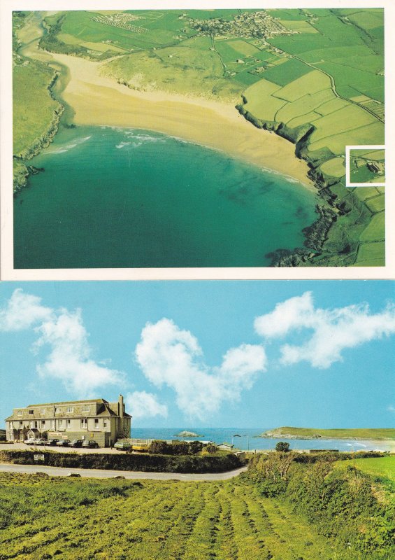 Crantock Bay Hotel Cornwall 2x Postcard s