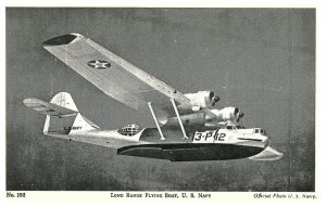 Long Range Flying Boat US Navy Airplane Postcard