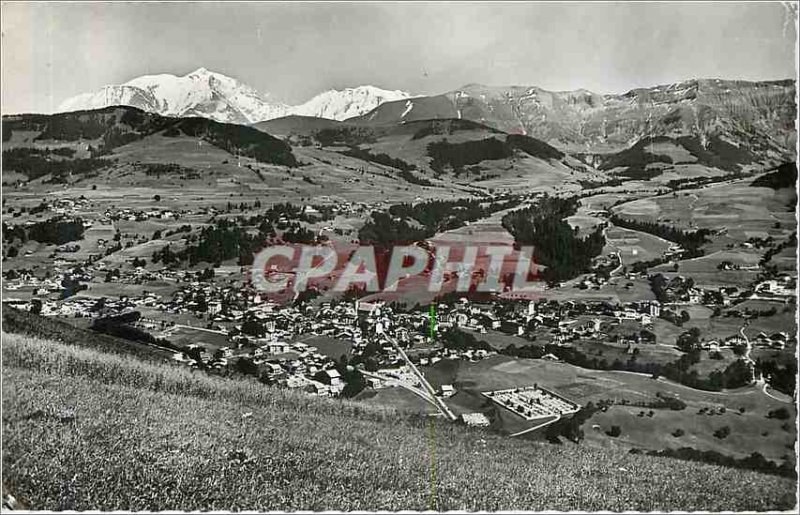 Modern Postcard Megeve Haute Savoie General view and the white mount