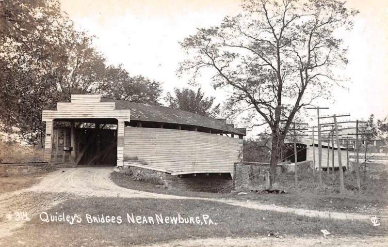 Newburg Pennslyvania Quigley's Covered Bridges Real Photo Postcard J73914