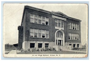 c1930's Alden High School Building Campus Alden New York NY Antique Postcard