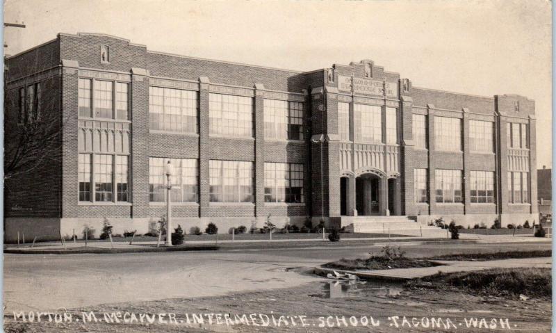 RPPC TACOMA, WA Washington    McCarver INTERMEIDATE SCHOOL  c1920s   Postcard