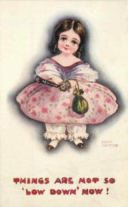 Artist impression Fancy dress girl 1915 Spurgin Postcard Komic Kids 1156