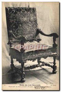 Old Postcard Musee des Arts Decorative natural wood chair
